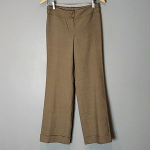 Ann Taylor Wide-leg Trouser Pants Womens 0P Classic Office Wool Brown